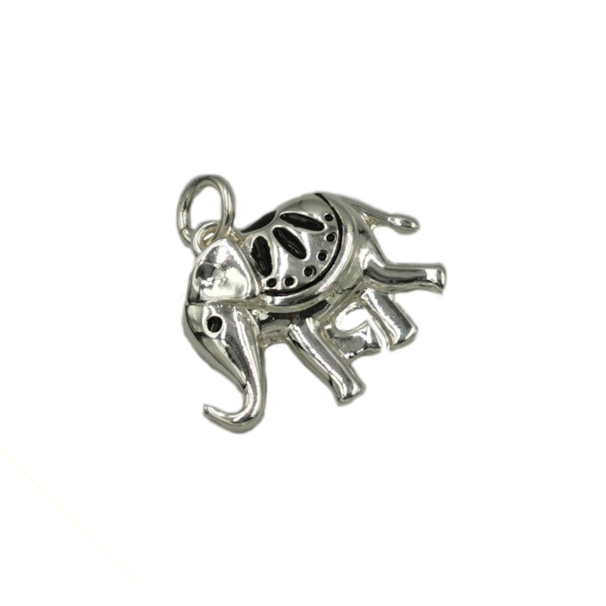 Antique Silver Plated Elephant Charm by Bead Landing™
